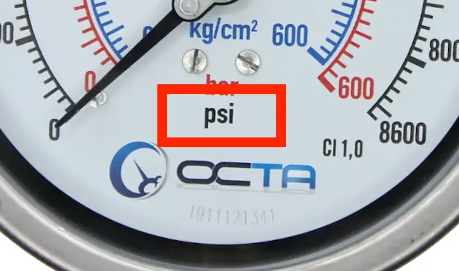 เกจวัดแรงดัน psi (ปอนด์ต่อตารางนิ้ว)